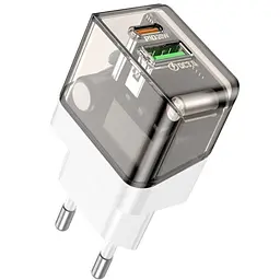 Мережевий зарядний пристрій Borofone BA80A PD20W/QC3.0 transparent чорний - мініатюра 4