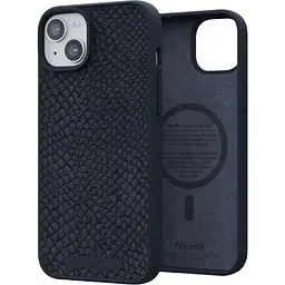 Чохол-накладка Njord Salmon Leather MagSafe Case Black для iPhone 15 Plus