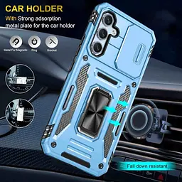 Ударостійкий чохол Camshield Army Ring для Samsung Galaxy A57 5G Блакитний / Light Blue - мініатюра 2