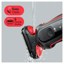 Електробритва Braun Series 5 51-R1000s BLACK / RED - мініатюра 6