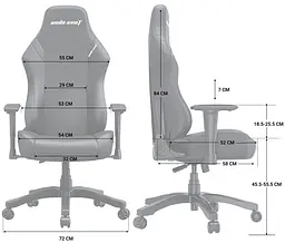Ігрове крісло Anda Seat Luna Size L Black/Blue PVC (AD18-44-BS-PV) - мініатюра 9