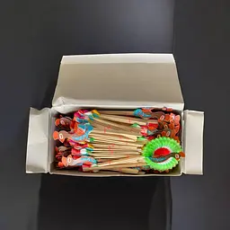 Шпажки для канапе, Павич, 12 см, 100 шт., дерево, для канапе, закусок, фруктів, десертів - мініатюра 5