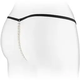 Трусики-стрінги Fashion Secret Venusina з перлинною ниткою Black - мініатюра 2