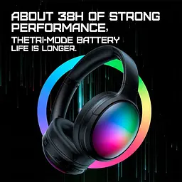 Навушники Onikuma Bluetooth Headphones with ANC Microphone 3, BT5.3, Type-C, AUX, ANC, 800mAh, 38H, RGB, black - мініатюра 7