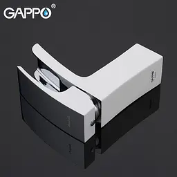 Змішувач для умивальника Gappo G1007-30, білий/хром, Білий - мініатюра 3