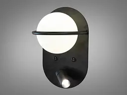 Бра настінне LED Diasha F3776BK, 2W, чорний+білий, метал+акрил, стиль лофт - мініатюра 2