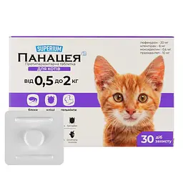 Протипаразитарні пігулки Superium Панацея для котів 0.5-2 кг 1 шт.