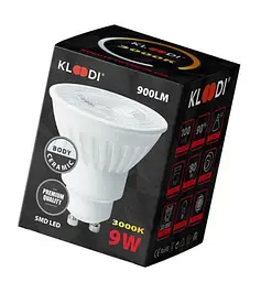 Лампа LED GU10 9W 3000К 900Lm Kloodi KDGU10-9WSMD 3K 60D - мініатюра 3