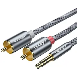 Кабель звуковий Essager 3.5mm to 2 RCA 2m gray