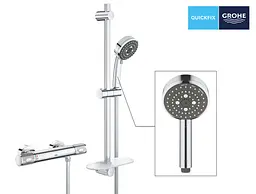 Термостат для душу з душовим гарнітуром Grohe QuickFix Precision Feel 34791000 Хром - мініатюра 5