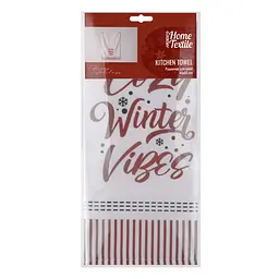 Рушничок для кухні Ardesto Christmas Happy Holidays 45х65см, 90% поліестер, 10% бавовна, білий (ART4565HW)