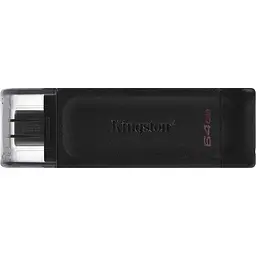 Флеш-накопичувач Kingston 64Gb USB3.2 Type-C DataTraveler 70 Black (DT70/64GB) - мініатюра 2