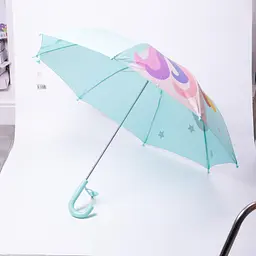 Дитяча парасоля-тростина механічна з 3D-вушками складна 89 см, м'ятний Yiwu HP-23-12M - мініатюра 4