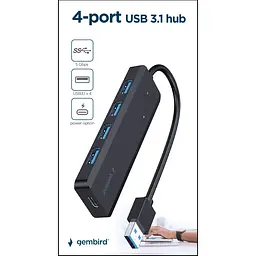 USB-Хаб Gembird на 4 порти USB 3.1 UHB-U3P4P-02) (UHB-U3P4P-02) - мініатюра 3