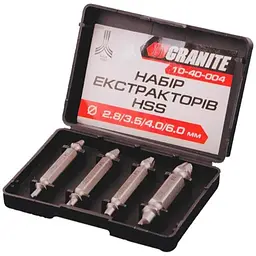 Набір екстракторів для викручування зламаних гвинтів Granite (у наборі 4 шт.)