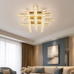 Стельова світлодіодна люстра Linisoln 012-55*55 FG, золото, 70 Вт, від 15-17 м²