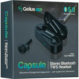 Навушники Stereo Bluetooth Headset Gelius Ultra Capsule GU-TWS-003 Black - мініатюра 8
