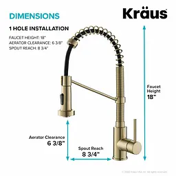 Змішувач для кухні Kraus Bolden KPF-1610SFACB, Бронза - мініатюра 7