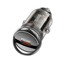 Автозарядний адаптер живлення HOCO Z53 Sight 30-вт прозоро-чорний