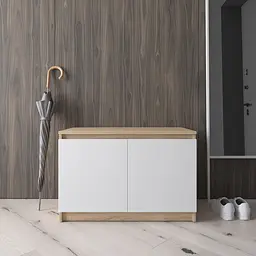 Тумба для взуття Vays R-20 Дуб Сонома-Білий фасад, без ручок, ЛДСП, 80×40×53 см - для передпокою, коридору