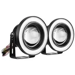Протитуманні LED Фари круглі Лінза з ДХО D64 мм 12V 10W 7000K Білий Світло 2 шт. (AG-2511 W)
