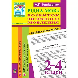 Рідна мова. Розвиток зв’язного мовлення. 2-4 класи. Посібник для вчителя - Антоніна Каніщенко