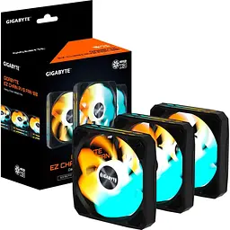 Комплект вентиляторів Gigabyte EZ CHAIN RVS FAN 120мм 3-Pack Black (GP-GBT EZRVSFAN1203) - мініатюра 6