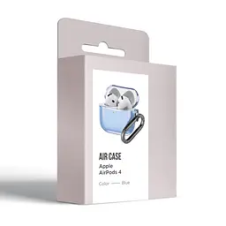Чохол для навушників Apple AirPods 4, синій, Air, термополіуретан (TPU), протиударний, захист від подряпин, пилу і ударів, футляр з карабіном для кріплення, точні вирізи для доступу до роз"ємів, ArmorStandart (ARM82615) - мініатюра 3