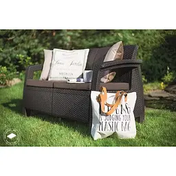 Софа садова пластикова Allibert Corfu love seat max коричнева - мініатюра 4