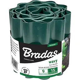 Бордюр хвилястий газонний Bradas 9 м х 20 см зелений OBFG 0920