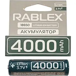 Літій-іонний акумулятор Rablex 18650 4000 mAh (Li-ion) 3.7 V Original - мініатюра 2