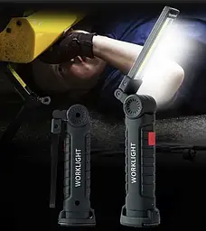 Акумуляторний ліхтар лампа світильник WORKLIGHT W-52 складаний (від USB/з МАГНІТОМ/з гачком) - мініатюра 3