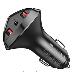 Автомобільний зарядний пристрій Hoco DZ10 2 USB/Type-C PD 27W QC чорний - мініатюра 6