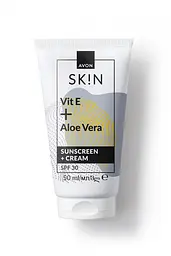 Сонцезахисний крем для обличчя Avon з вітаміном Е та соком алое SPF30, 50 мл (494693260) - мініатюра 1