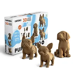 Три цуценя (PUPPIES TRIO) - Картонний 3Д пазл Cartonic