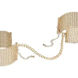Наручники Bijoux Indiscrets Desir Metallique Handcuffs - Gold, металеві, стильні браслети - мініатюра 2