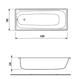 Ванна сталева Pro Steel 140x70x39, біла - мініатюра 3