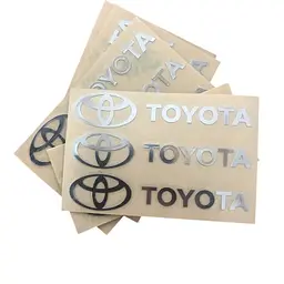 Наліпка з логотипом Toyota метал, на клейкій стрічці 1шт 50 x 10 мм (універсальна) - мініатюра 4