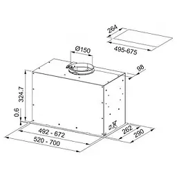 Витяжка вбудована Faber Box Flush EVO FBFE BK MATT A52 (305.0665.364) - мініатюра 2