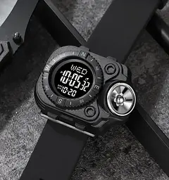 Наручний годинник з ліхтариком Skmei 2187 Black Black, 2187BKBK (18443) - мініатюра 6