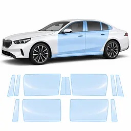 Антигравійна захисна бронеплівка за лекалами для BMW i5 G60 2023- зони дверей і стійки вікон
