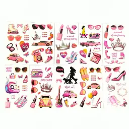 Набір дитячих тимчасових тату Pink pink-tatoo-set-10, 12х6 см