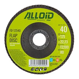 Коло шліфувальний пелюсткове торцеве Alloid 125 мм зерно 40 T27 (FD-12540) - мініатюра 3