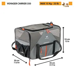 Сумка-перенесення для котів та собак Ferplast Voyager Carrirer 350 сіра до 15 кг 45x30x33 см 85734321 - мініатюра 2
