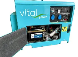 Дизельний генератор VitalPower у кожусі 7 кВт 1-фазний - мініатюра 2