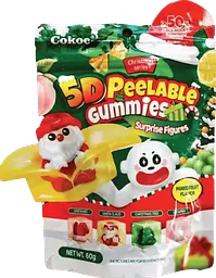 Желейні цукерки Cokoc 5D Peelable Gummies Mixed Fruit Christmas 60г