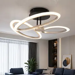 Світлодіодна стельова люстра Artlight WG5144-3CF+BK, 50 Вт, світло-кавовий сатин + чорний