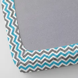 Набір простирадл на резинці Cosas BLUE ZIGZAG 60х120х12 см (SetSheet_DarkBlue_ZigBlueGrey_120x60) - мініатюра 3