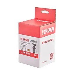 Донний клапан для раковини Koer PW-08-05 без переливу автоматичний Click-Clack 1 1/4″ Чорний KR5789 - мініатюра 9