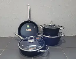 Набір каструль Casa Royal Diamond Pro Pearl P-UKR2010 з покриттям Greblon Diamond Чорний - мініатюра 2